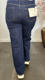 B.S. WIDE leg stretch jeans met studs