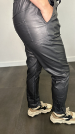 Joggjeans Leatherlook coating donker grijs +SIZE