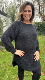 Lange grof gebreide trui Donna zwart