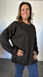 Sweater Custom +SIZE zwart