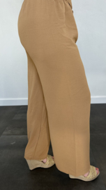Flared crepe broek camel