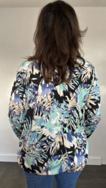 Ballon shirt met elastiek julia zwart/blauw