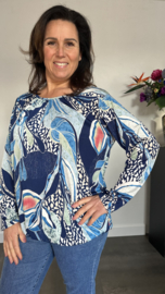 Ballon shirt met elastiek felicia blauw