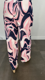 Plissé broek met wijde pijp FANTASIA marine SALE