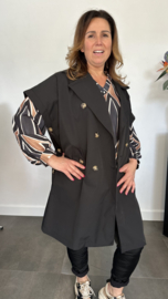 Trenchcoat met knopen Zwart