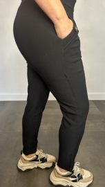 Tregging met fleece gevoerd Strass Zwart