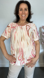 Ballon shirt met elastiek Sweet paisley pink