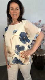 Voile blouse Roos Marine