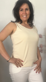 Hemd met brede schouderband ribbel Beige/ Zand