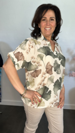 Blouse Milou gebloemd army