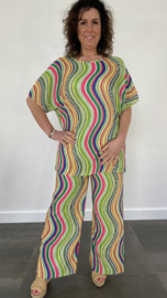 2-Delig comfy pak coloured wave groen SALE