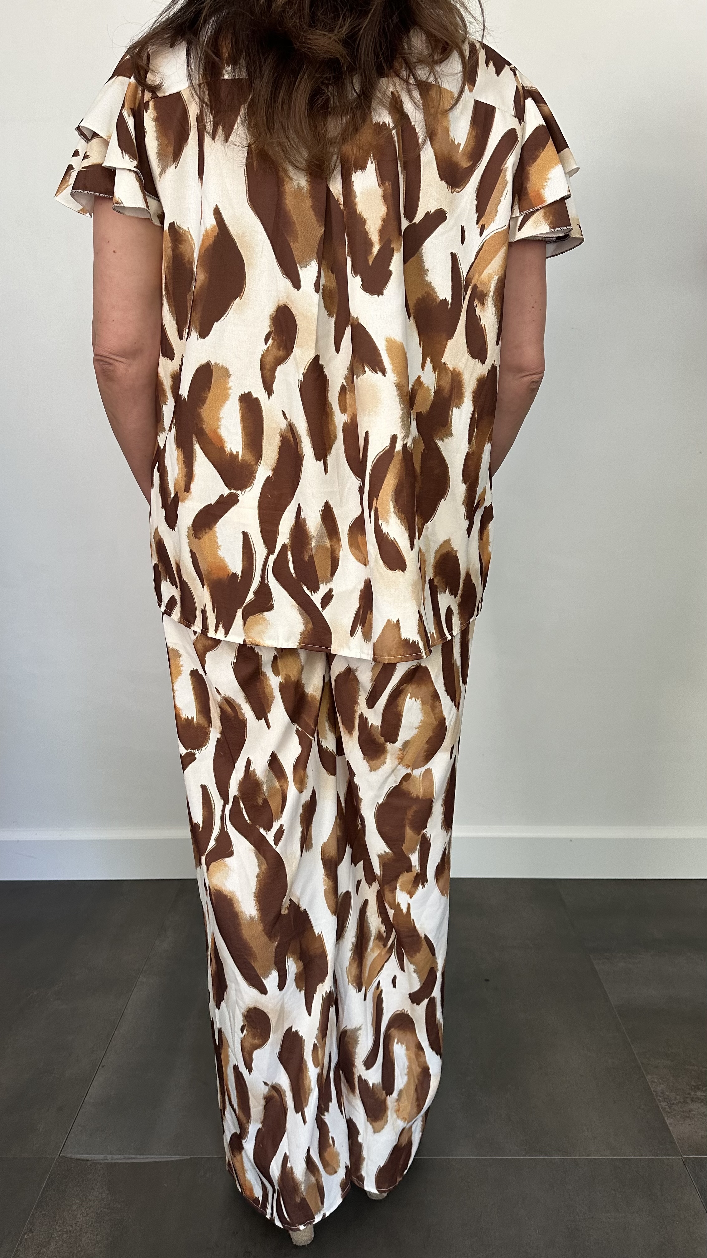 2-Delige set Lorena met strik camel/bruin