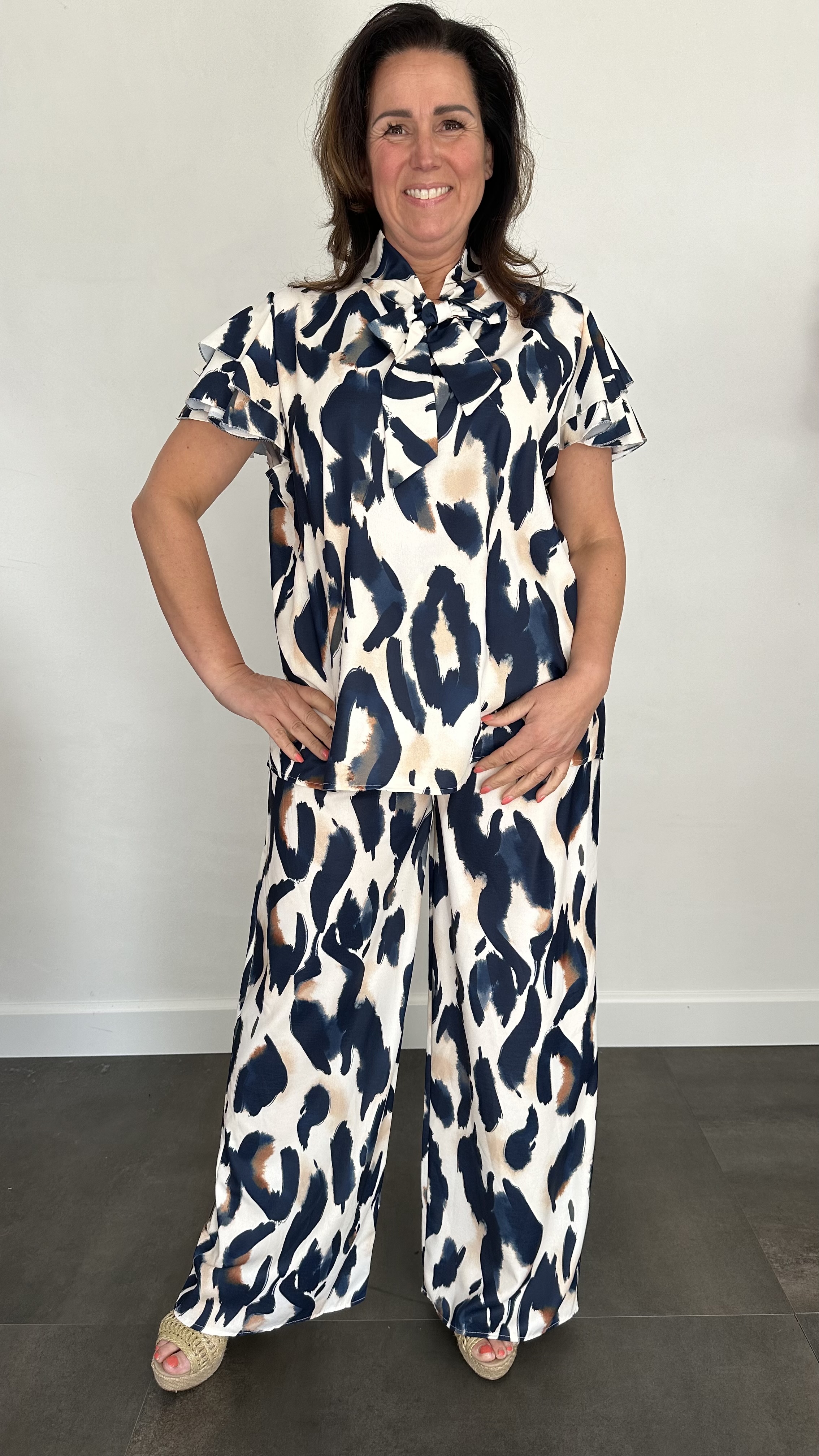 2-Delige set Lorena met strik marine
