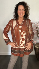 Blouse Vera Chains & Dots roestbruin