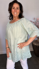 Broderie top Aurora mint