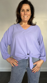 Top met strik CREPE  lila