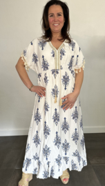 Maxi jurk Livia met elasiek marine