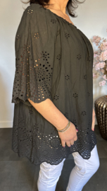Broderie top Aurora zwart