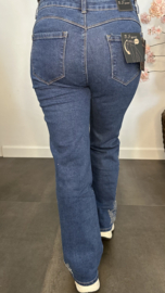 B.S. WIDE leg jeans met glitter vlinders
