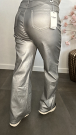 Lederlook broek G-smack "Wide leg" zilver