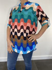 Blouse Loes curly waves groen
