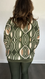 Blouse met boord elips army
