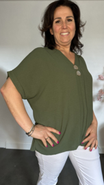 Shirt Kiki met knopen Army