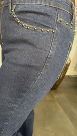 B.S. Straight Leg stretch jeans met studs