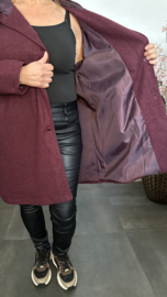 Half lange jas met capuchon Bordeaux