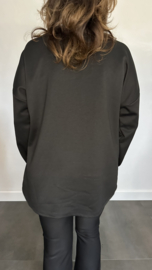 Sweater glitter j'adore zwart