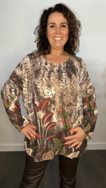 Blouse Conny Panter/ Bloemen zand