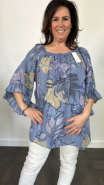 Blouse Veronica +SIZE jeans blauw