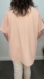 Crinkle shirt met sjaaltje Roze