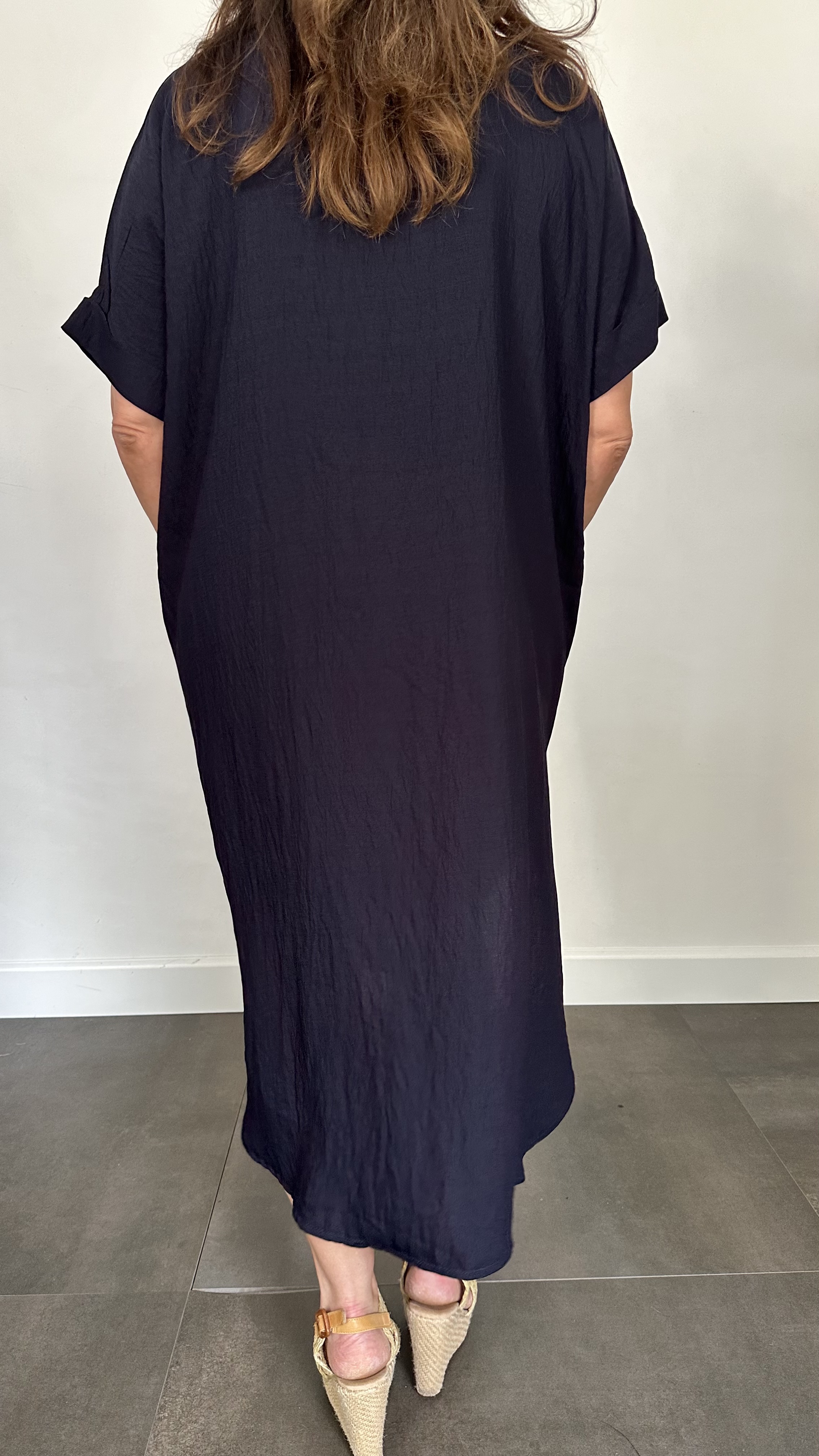 Jurk Leya uni +Size Marine
