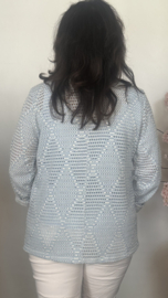 Opengewerkte blazer IJsblauw