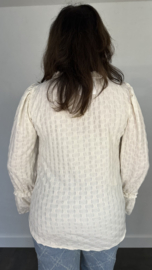Top Laila met ruche beige/zand