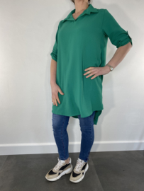 Blouse/ tuniek Liz met kraag groen SALE