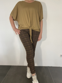 T-shirt met knoop tabac