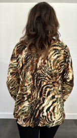 Ballon shirt met elastiek tijger jungle army (+size)