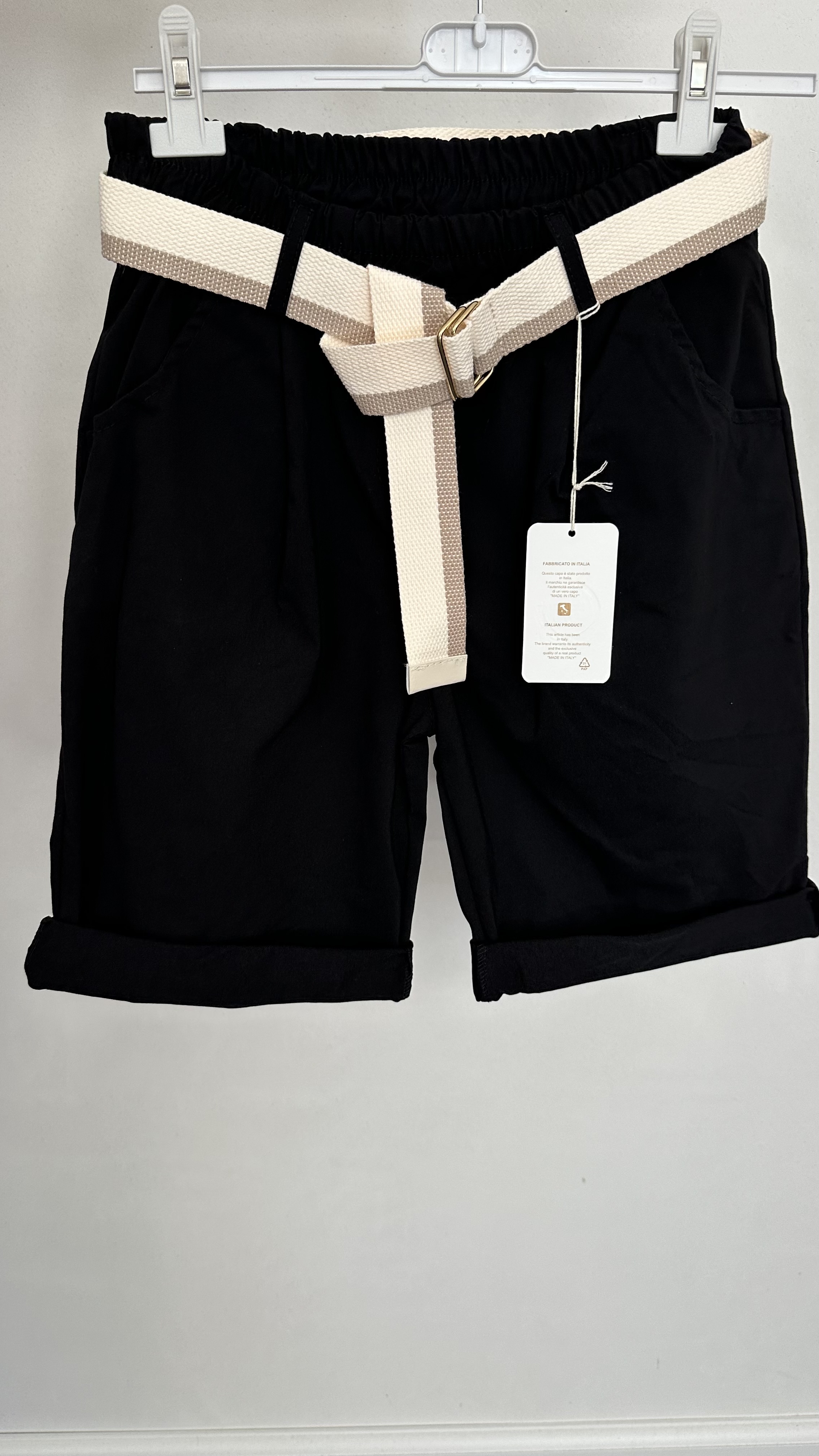 Bermuda stretch broek zwart
