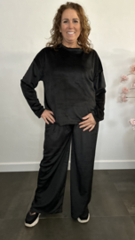 Velvet comfy pak Suus, 2-delig Zwart