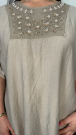 Top Esther met glitter Taupe