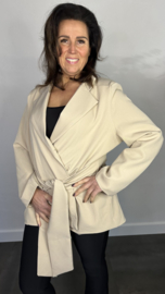 Blazer met strik +SIZE zand SALE
