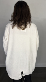 Tuniek baby rib met koord en ketting +SIZE ecru