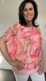 Blouse met boord Avalon roze