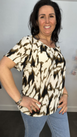 Ballon shirt met elastiek New flames taupe