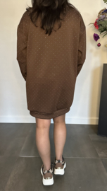 Tuniek/jurk zilver glitter Bruin 