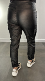 Lederlook worker joggjeans zwart