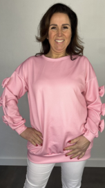 Sweater met strikken op de mouw +SIZE pink