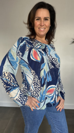 Ballon shirt met elastiek felicia blauw